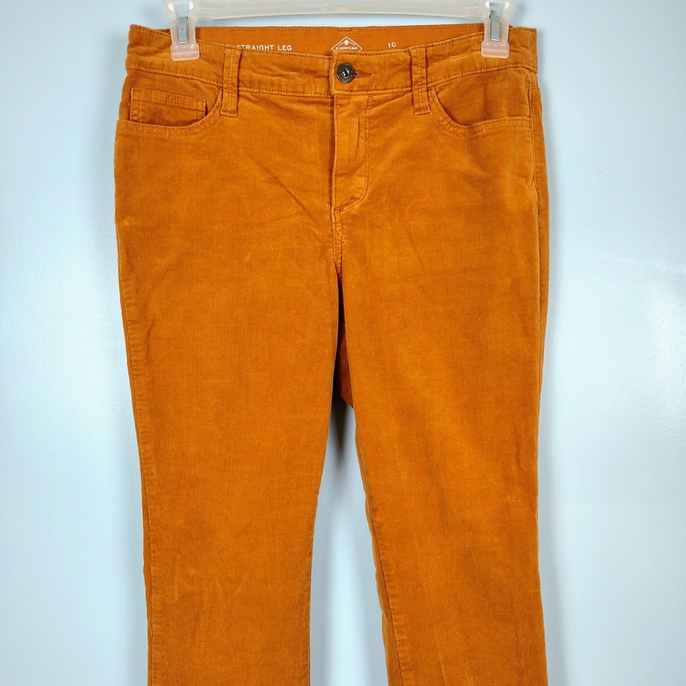St Johns Bay Womens Straight Leg Corduroy Pants Burnt Orange Size 10 vacation - Picture 2 of 8